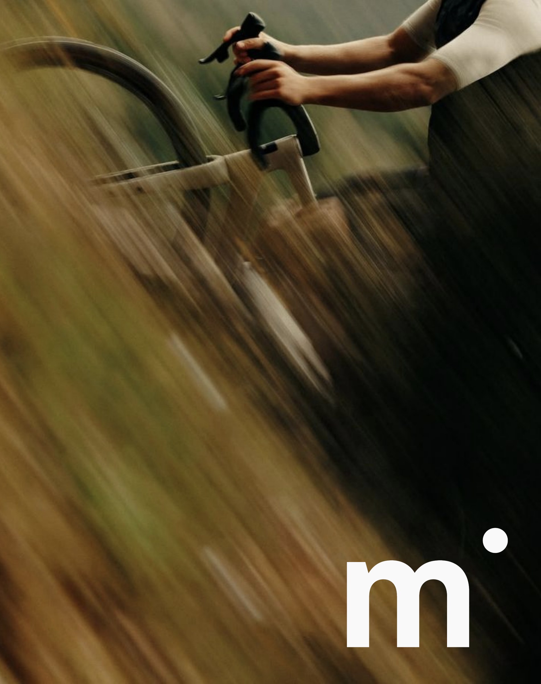 Cyclist in motion from the Mills brand pitch deck