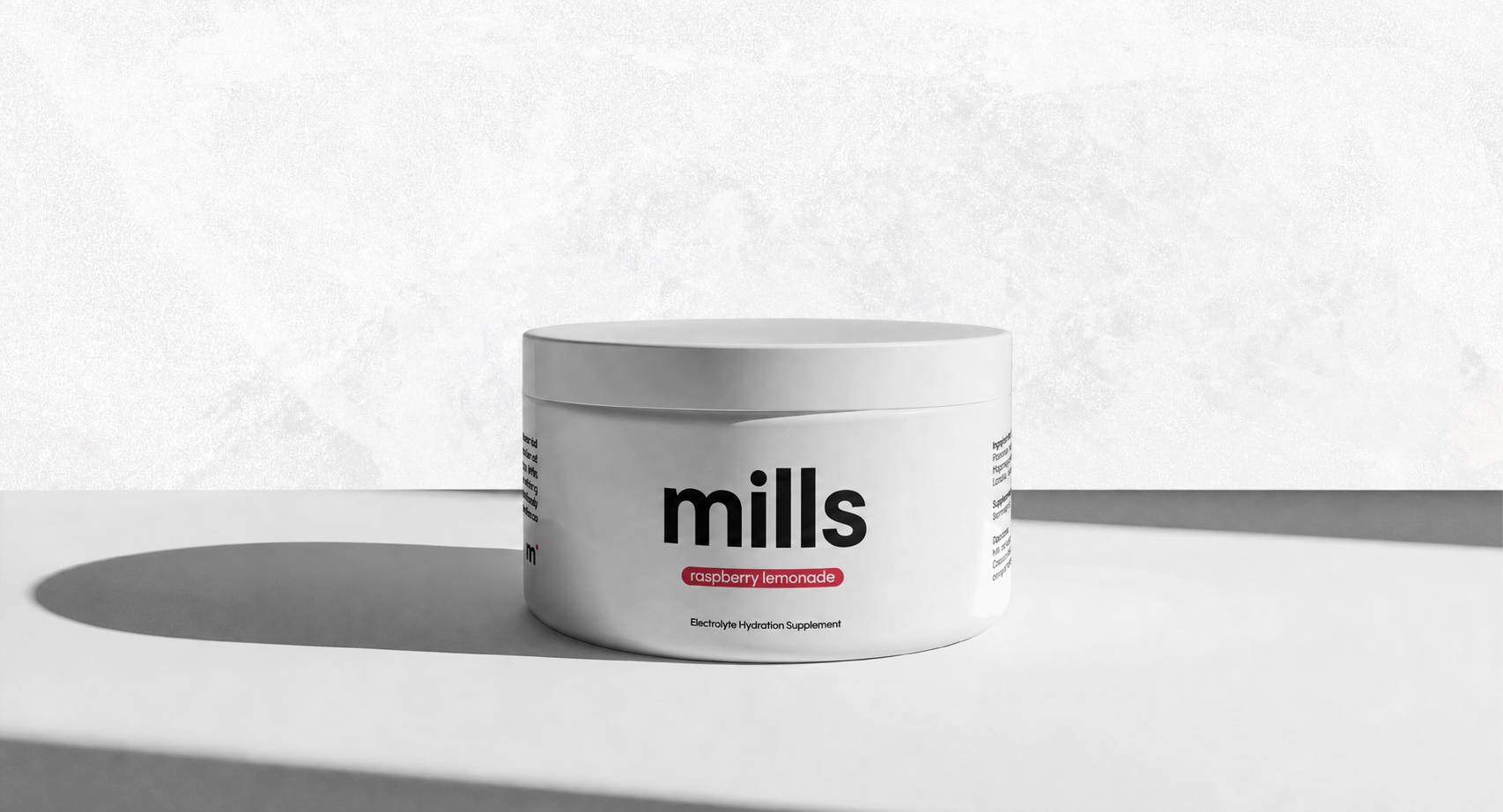 Mills Raspberry Lemonade electrolyte powder tub
